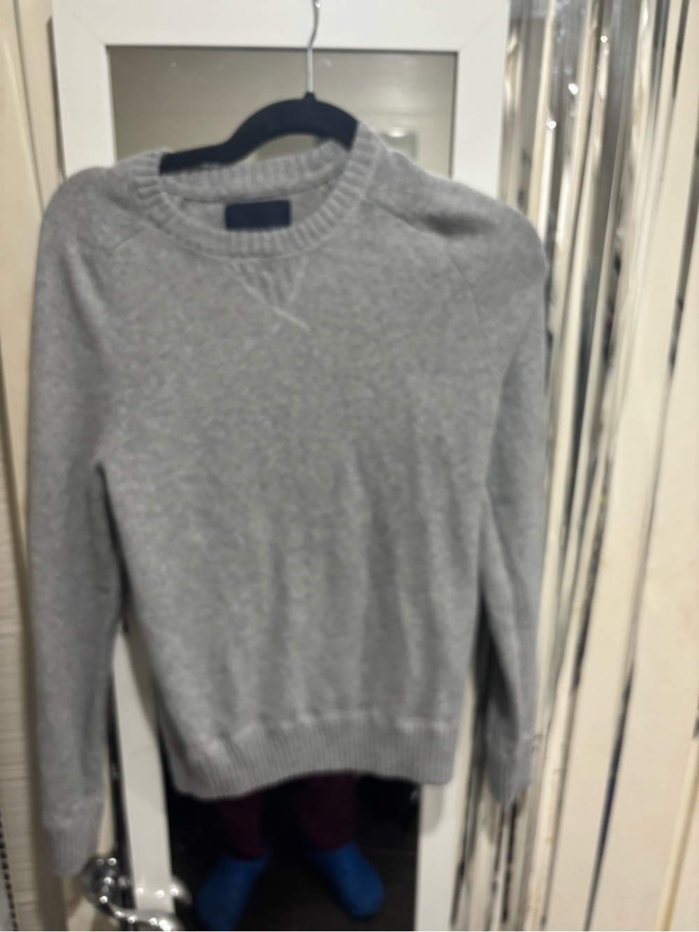 American Eagle Outfitters Light Gray V-Neck Sweater